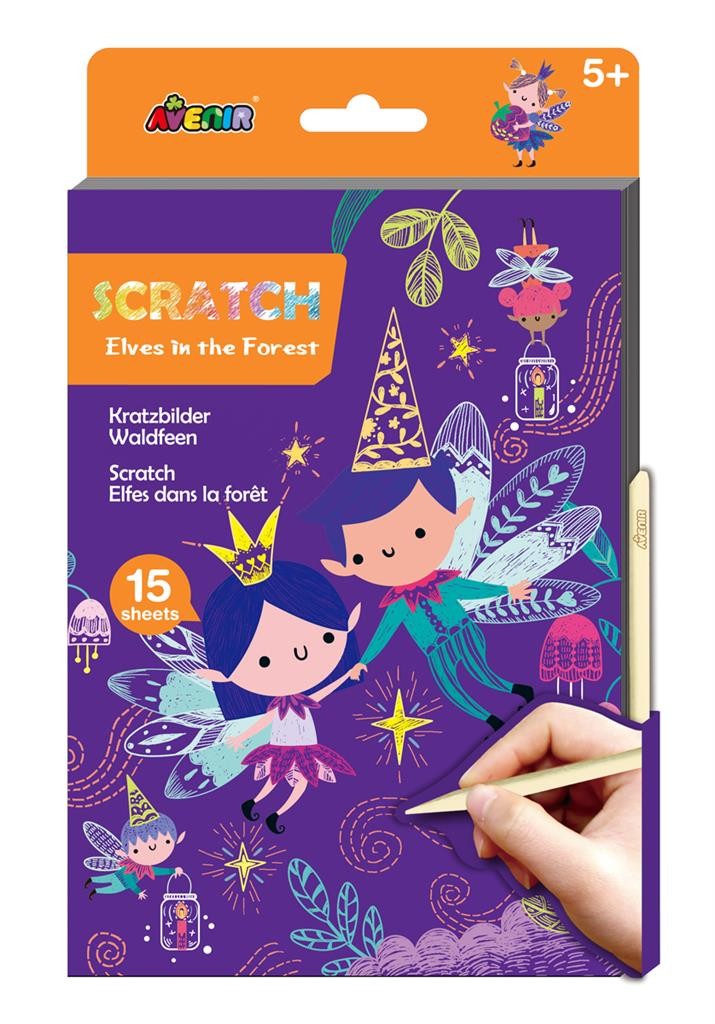 Acheter Scratch Art Book Mini A5 - Elves in the Forest - Pencils, m