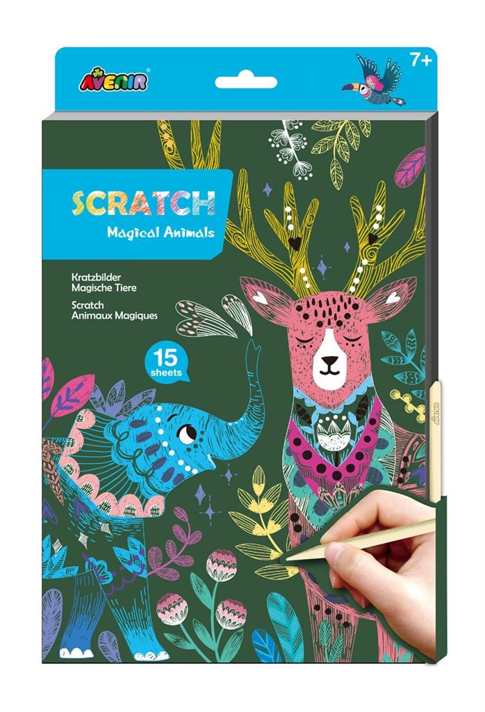 Acheter Scratch Art Book A4 - Magical Animals - Pencils, markers, e